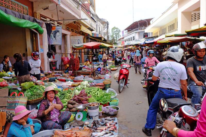Marché à Koh Trong - Kratie - Cambodge