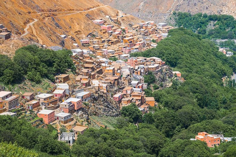 Petit village proche de la vallée d'Imlil - Montagnes de l'Atlas - Maroc