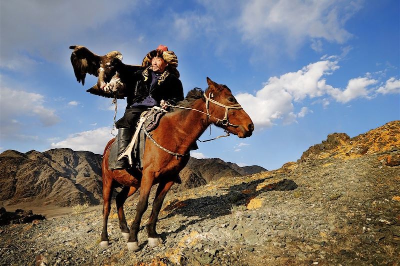 Chasse à l'aigle - Montagnes de l'Altaï - Mongolie