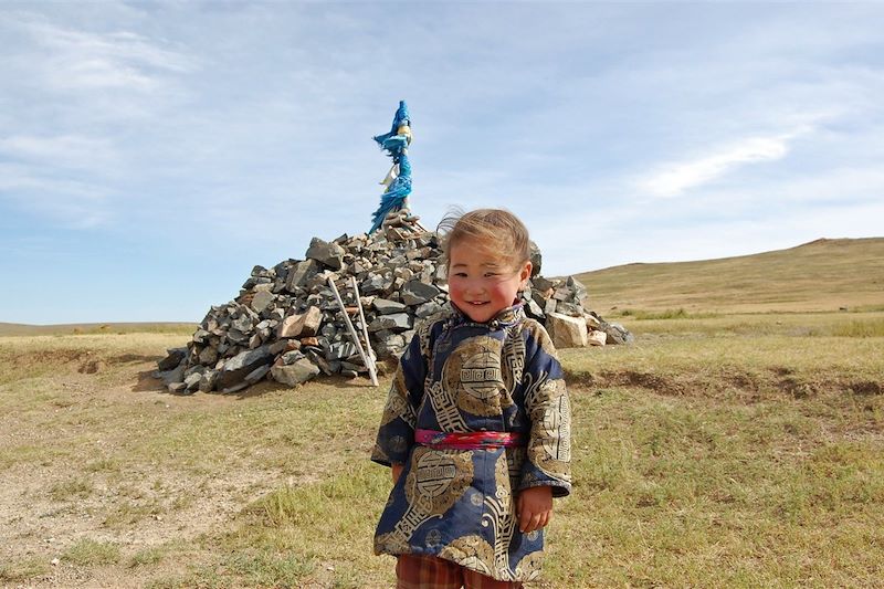 Portrait d'une petite fille mongole - Mongolie