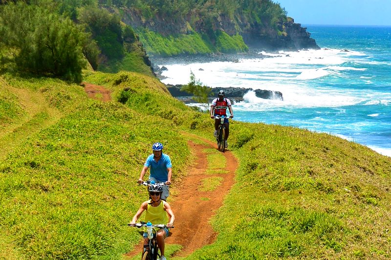 Cyclistes dans le sud de l'Île Maurice