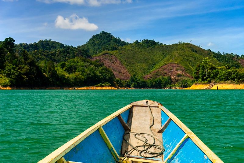 Bateau au lac de Batang Ai - Bornéo - Malaisie