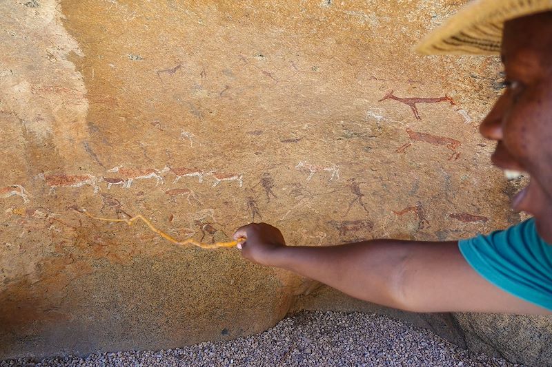 Peintures rupestres - Massif du Brandberg - Namibie