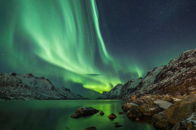 Aurore boréale dans la région de Tromsø - Norvège