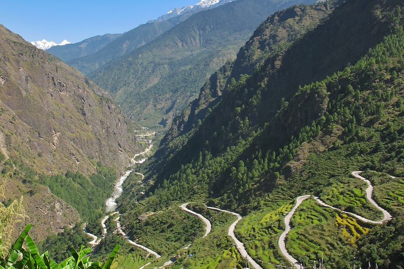 Village sur la route vers Dhunche - Népal