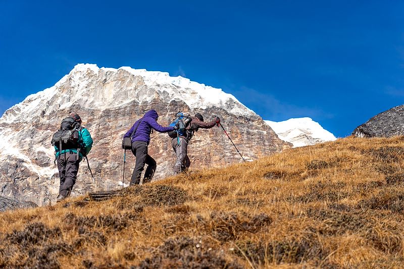 Randonneurs dans la région du Mera Peak - District de Solukhumbu - Népal