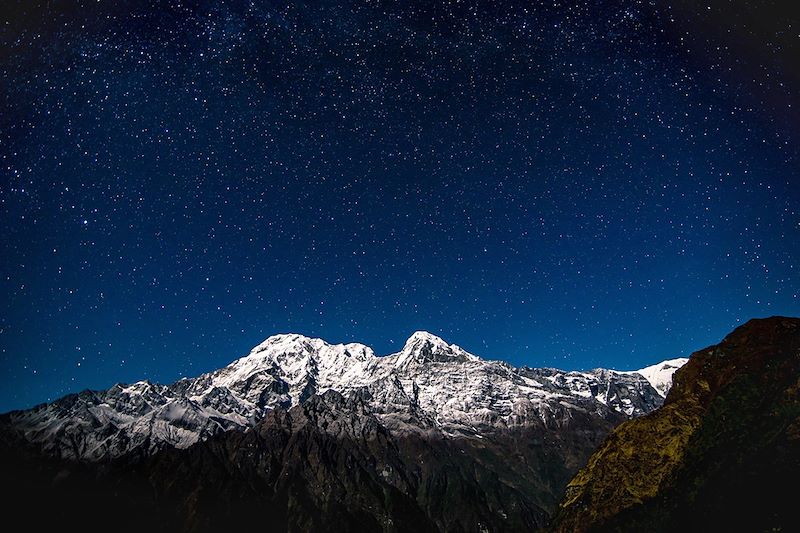 Massif de l'Annapurna de nuit - Himalaya - Népal