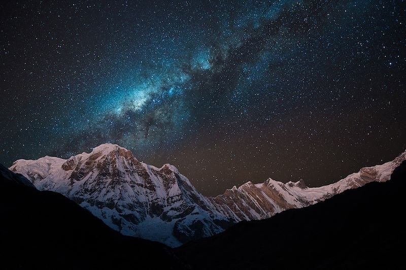 Massif de l'Annapurna de nuit - Himalaya - Népal