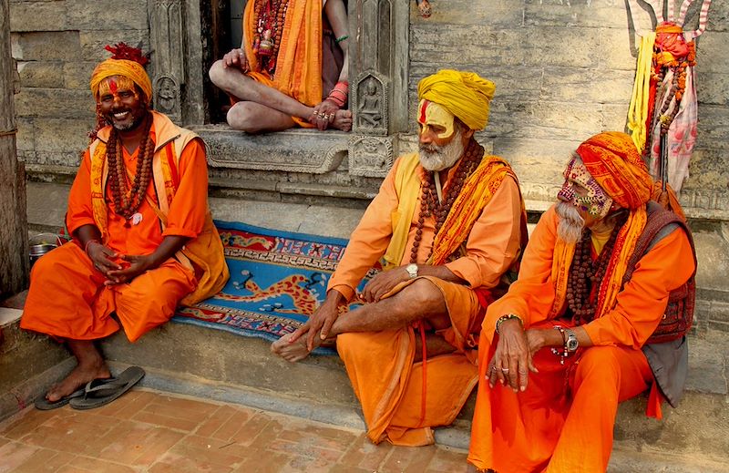 Sâdhus au temple de Pashupatinath - Katmandou