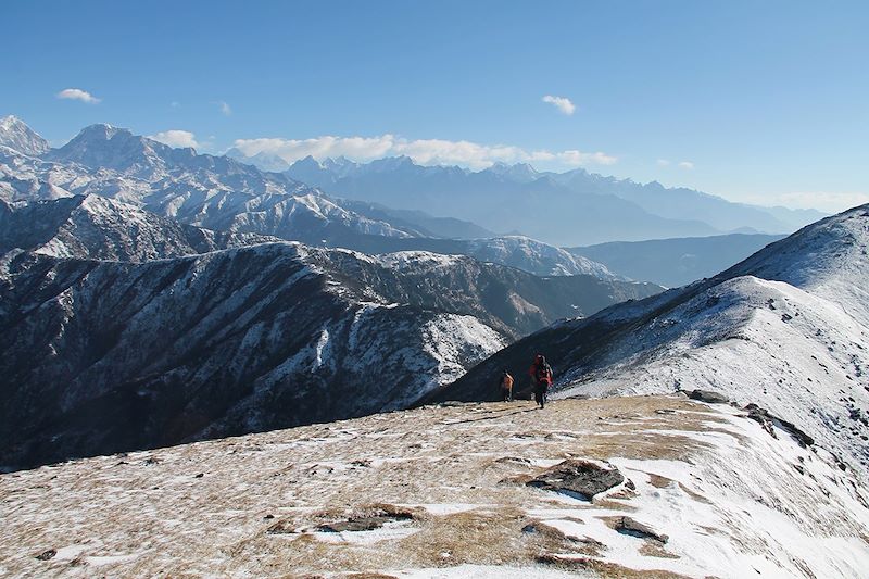 Randonneurs au Mont Pikey - Népal 