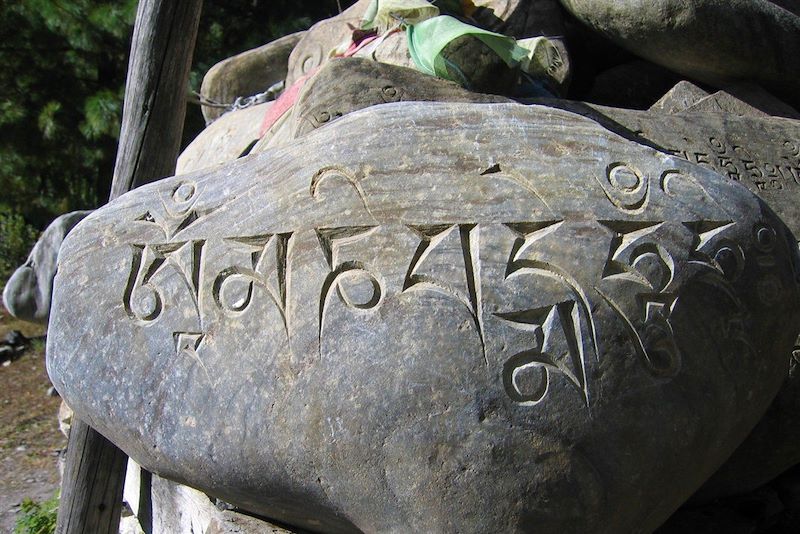 La prière om mani padme hum - Népal