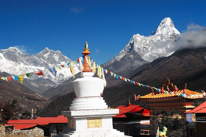 Stupa with prayer flags