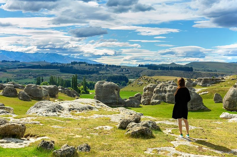 Elephant Rocks dans la vallée de Waitaki - Île du Sud - Nouvelle-Zélande