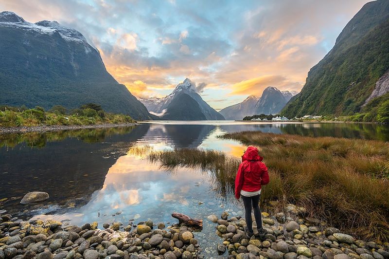 Vue sur le Mitre Peak - Milford Sound - Southland - Nouvelle-Zélande