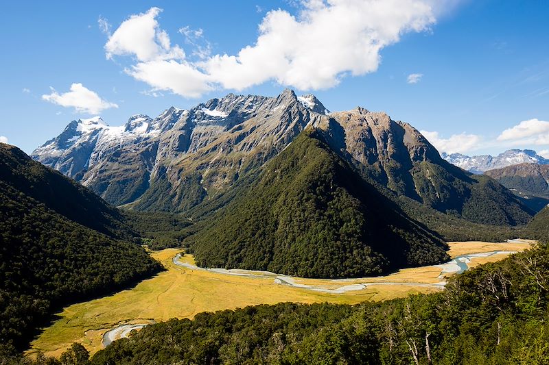 Vue sur Routeburn Flat - Routeburn Track - Nouvelle-Zélande