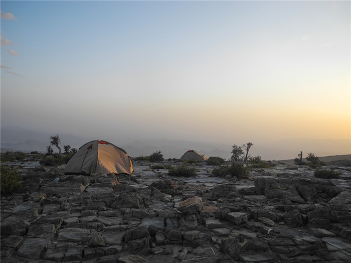 Bivouac au dessus de la vallée d'Al Hamra - Oman