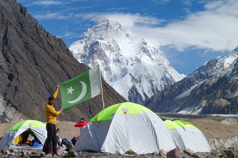 Campement au camp de Concordia avec vue sur le K2 - Gilgit-Baltistan - Pakistan