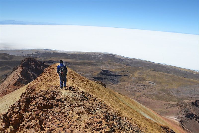 Ascension volcan Tunupa - Salar Uyuni - Bolivie