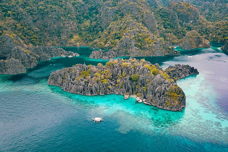 Vue aérienne de l'Île de Coron - Palawan - Philippines