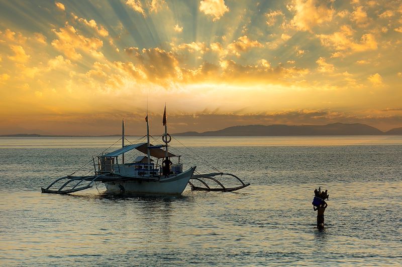 Coucher de soleil à Donsol - Région de Bicol - Philippines