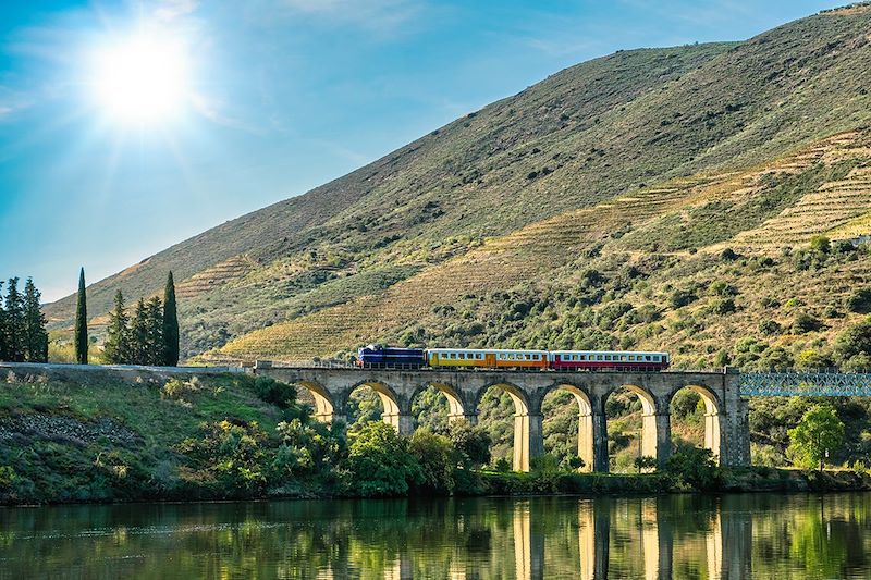 Train dans la vallée du Douro, près de Pocinho - Portugal