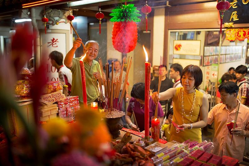 Dans un temple du Chinatown - Singapour