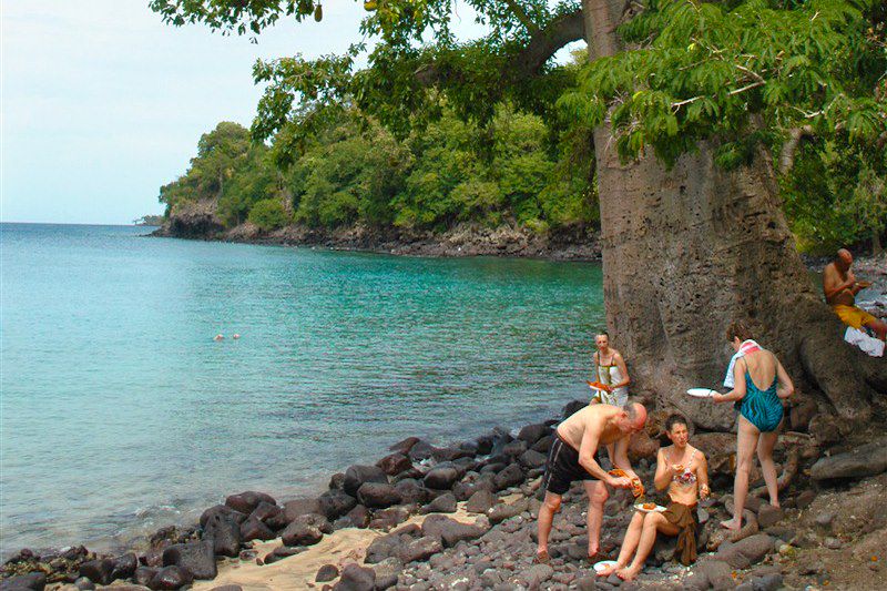 Pause sur une plage de Sao Tomé