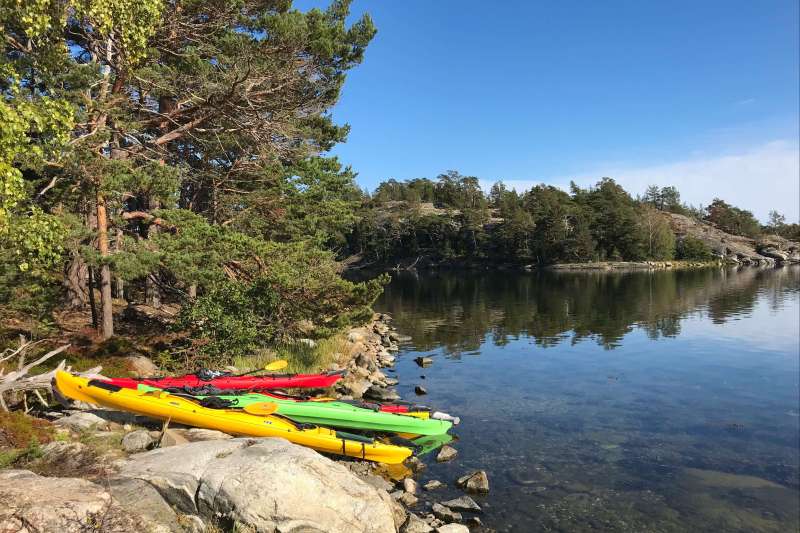 Kayak et rando dans l'archipel de Stockholm