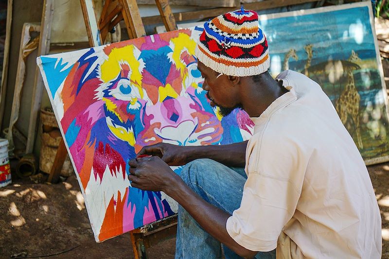 Atelier de peinture à Mto Wa Mbu - Tanzanie