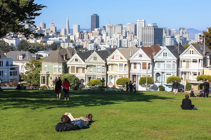 Alamo Park et les Painted Ladies - San Francisco - Californie - Etats-Unis