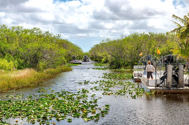 Airboat dans le Parc national des Everglades - Floride - États-Unis