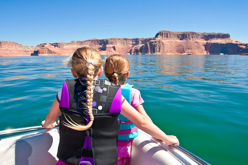 En bateau sur le Lake Powell - Arizona/Utah - États-Unis