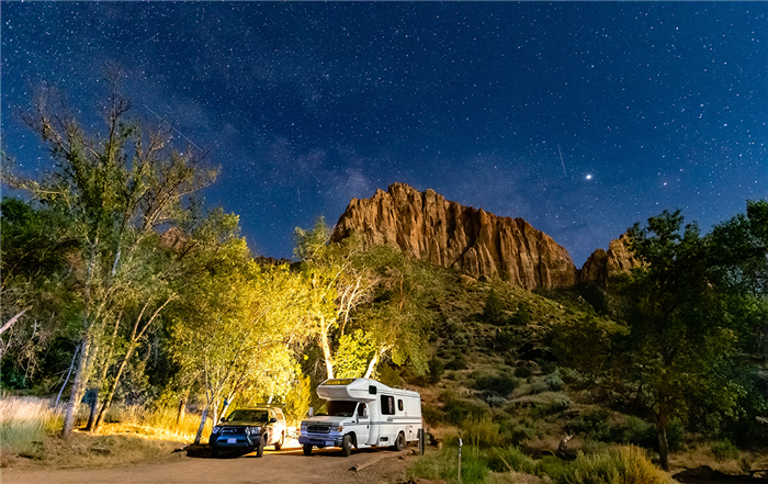 Nuit en camping car dans le parc de Capitol Reef - Utah - Etats-Unis