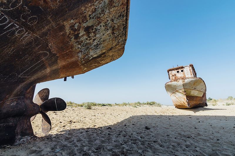 Cimetière des navires à Moynaq - Mer d'Aral - Ouzbekistan