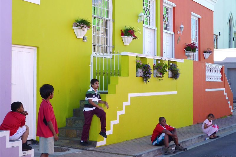 Enfants dans le quartier malais de Bo Kaap - Le Cap - Cap-Occidental - Afrique du Sud