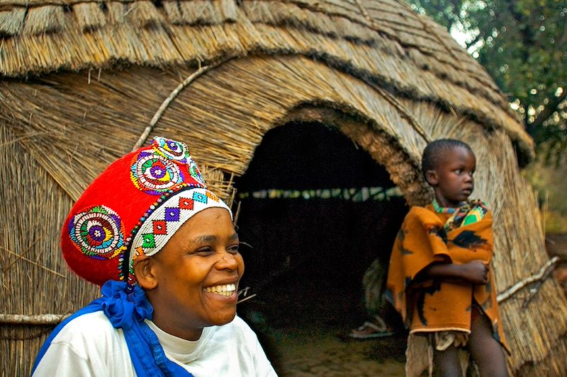 Famille dans un village zoulou - Afrique du Sud