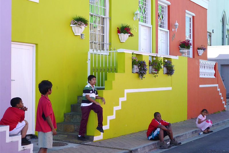 Enfants dans le quartier malais de Bo Kaap - Le Cap - Cap-Occidental - Afrique du Sud