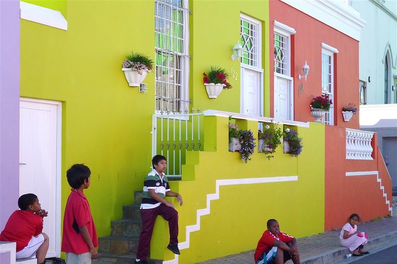 Enfants dans le quartier malais de Bo Kaap - Le Cap - Cap-Occidental - Afrique du Sud