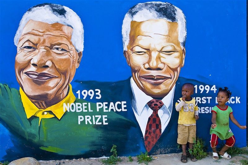 Fresques dans le quartier Jabavu - banlieue de Soweto - Johannesbourg - Gauteng - Afrique du Sud