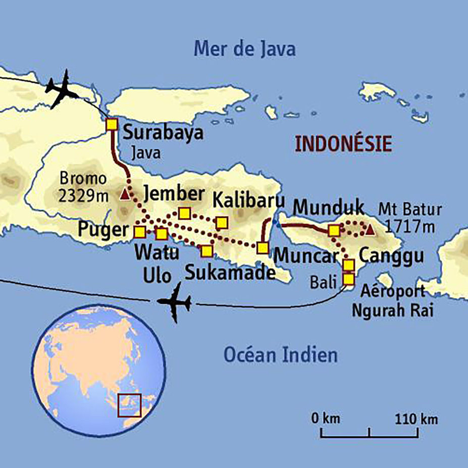 Randonnée en VTT à assistance électrique, entre rizières de Bali et volcans de Java, détente sur les plages désertes 3