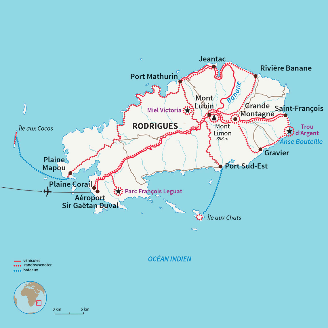 Carte Îles rodrigues : Soyez dans le vent... à Rodrigues !