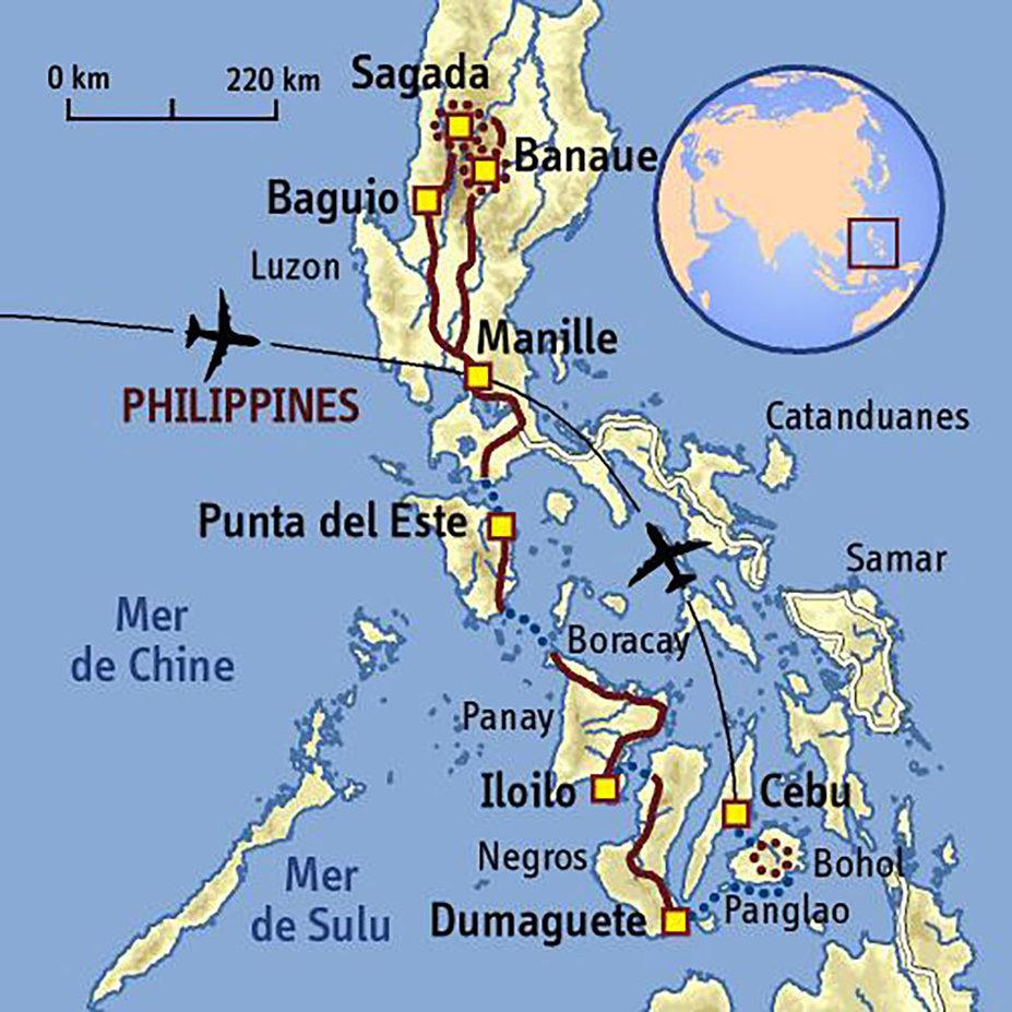 Carte Philippines : Le grand tour des Philippines