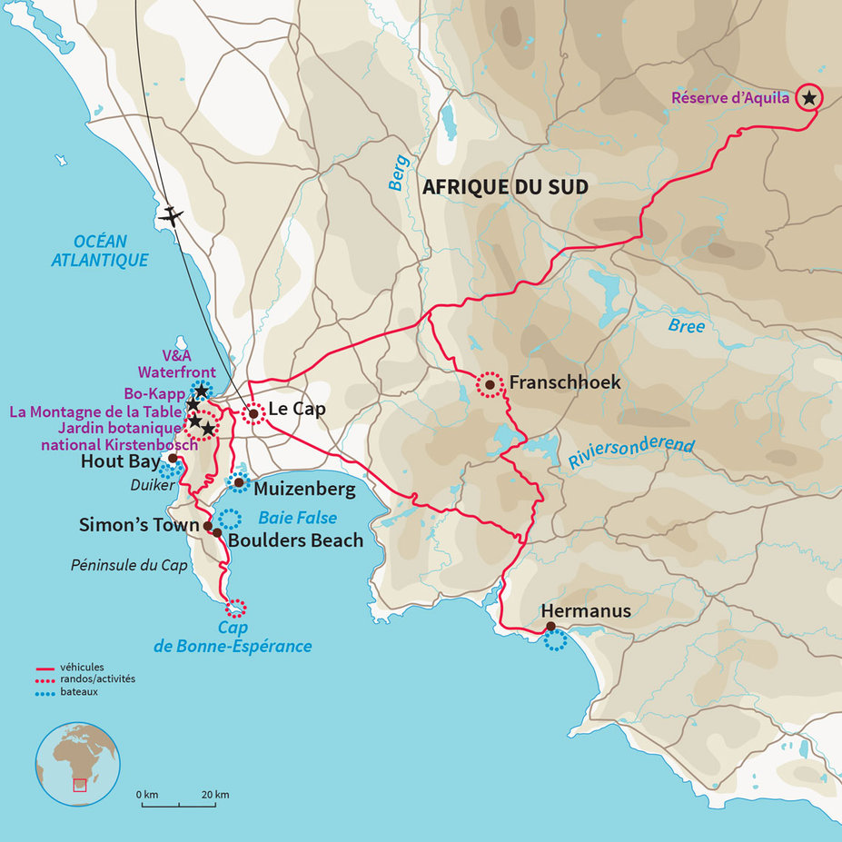 Carte Afrique du Sud : L'aventure australe : Cap ou pas cap ?