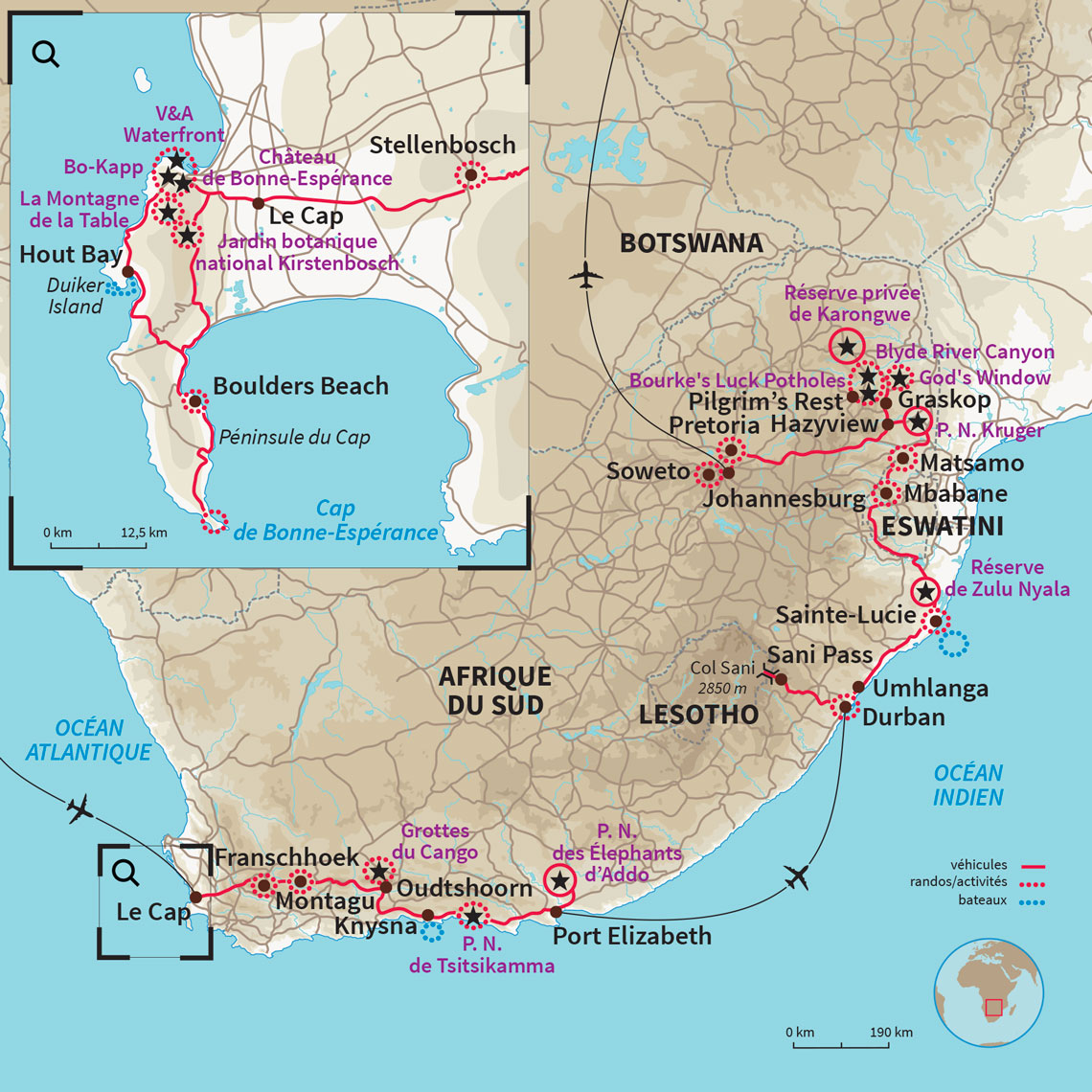 Carte Afrique du Sud : L'Essence de l'Afrique du Sud 