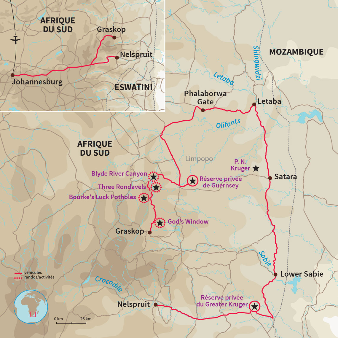 Carte Afrique du Sud : L’école du bush : safari des petits curieux