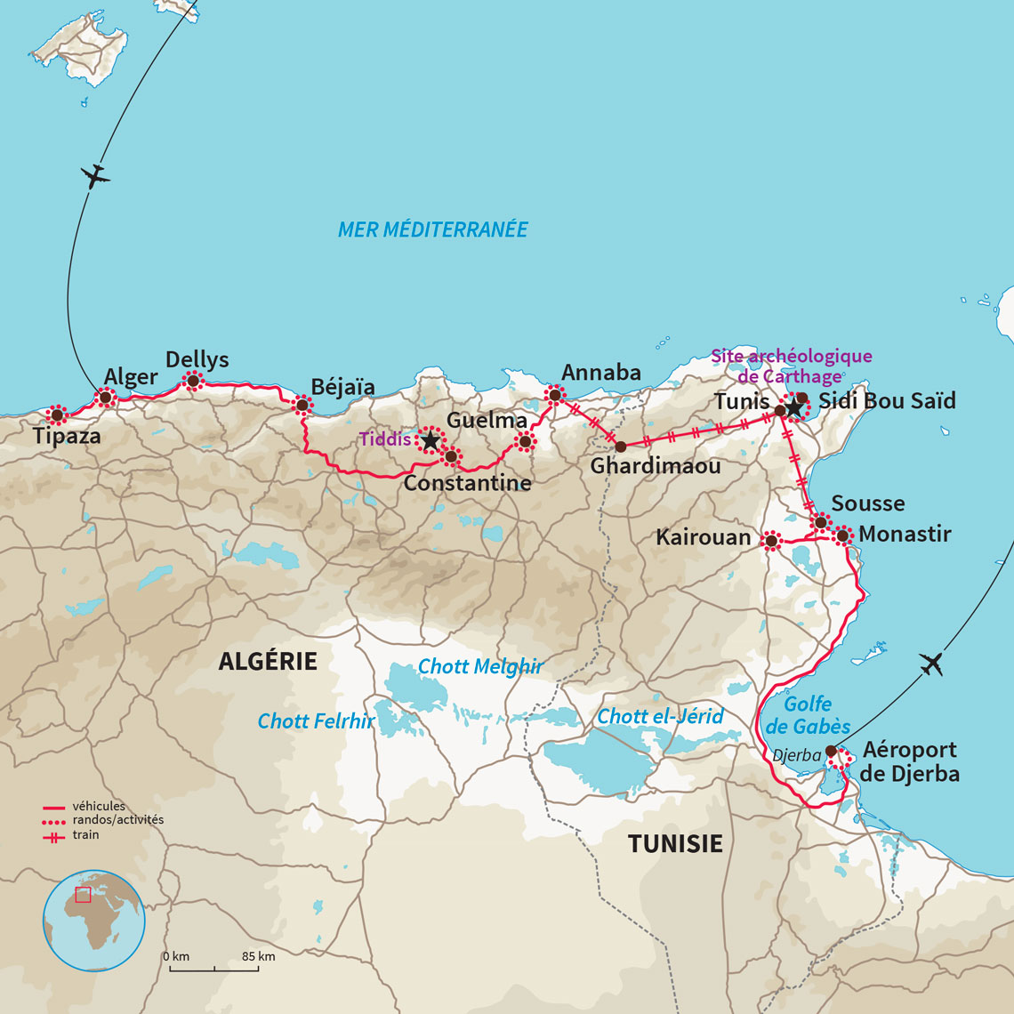 Carte Algérie : Épopée Méditerranéenne