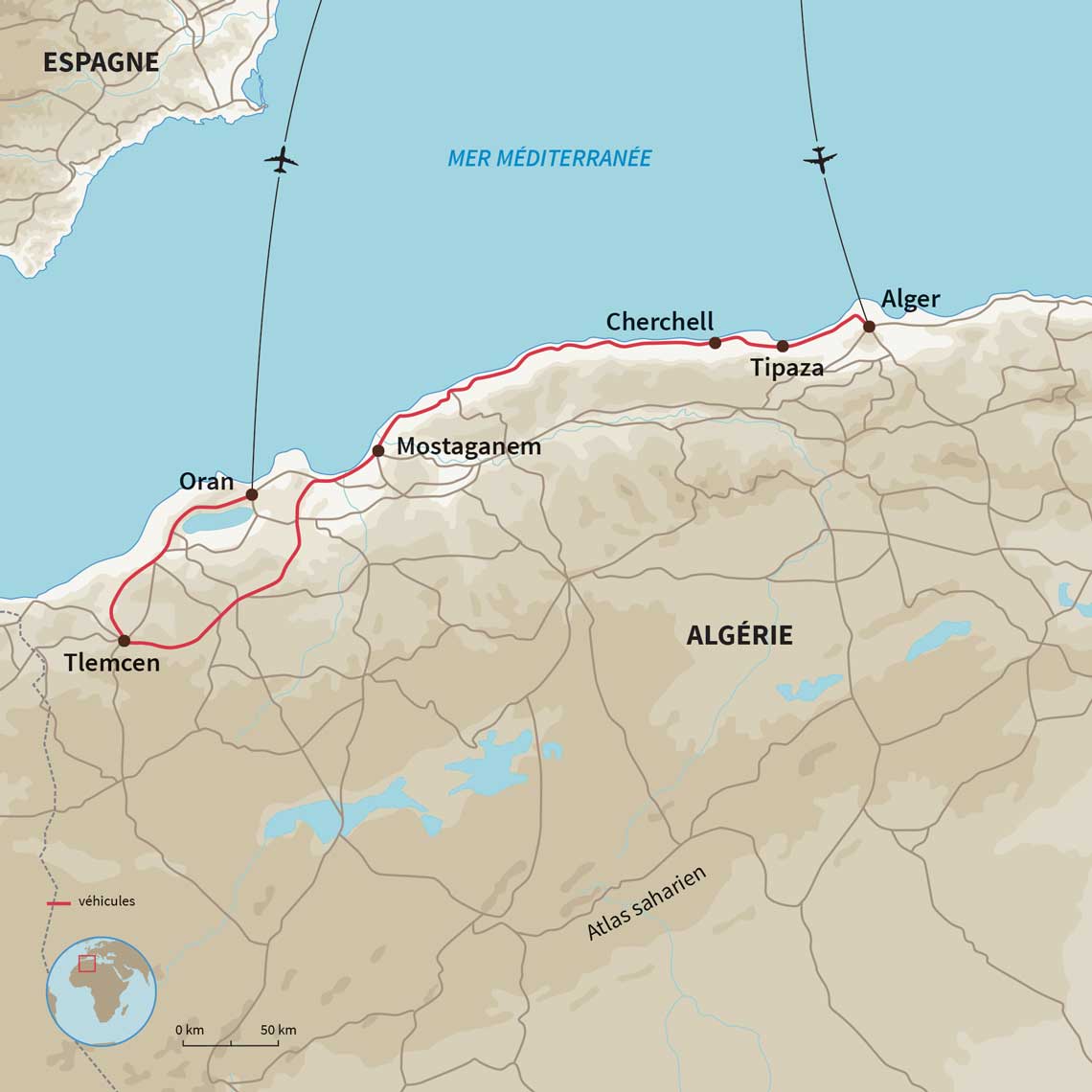 Carte Algérie : Mission Éclipse Oran 2027