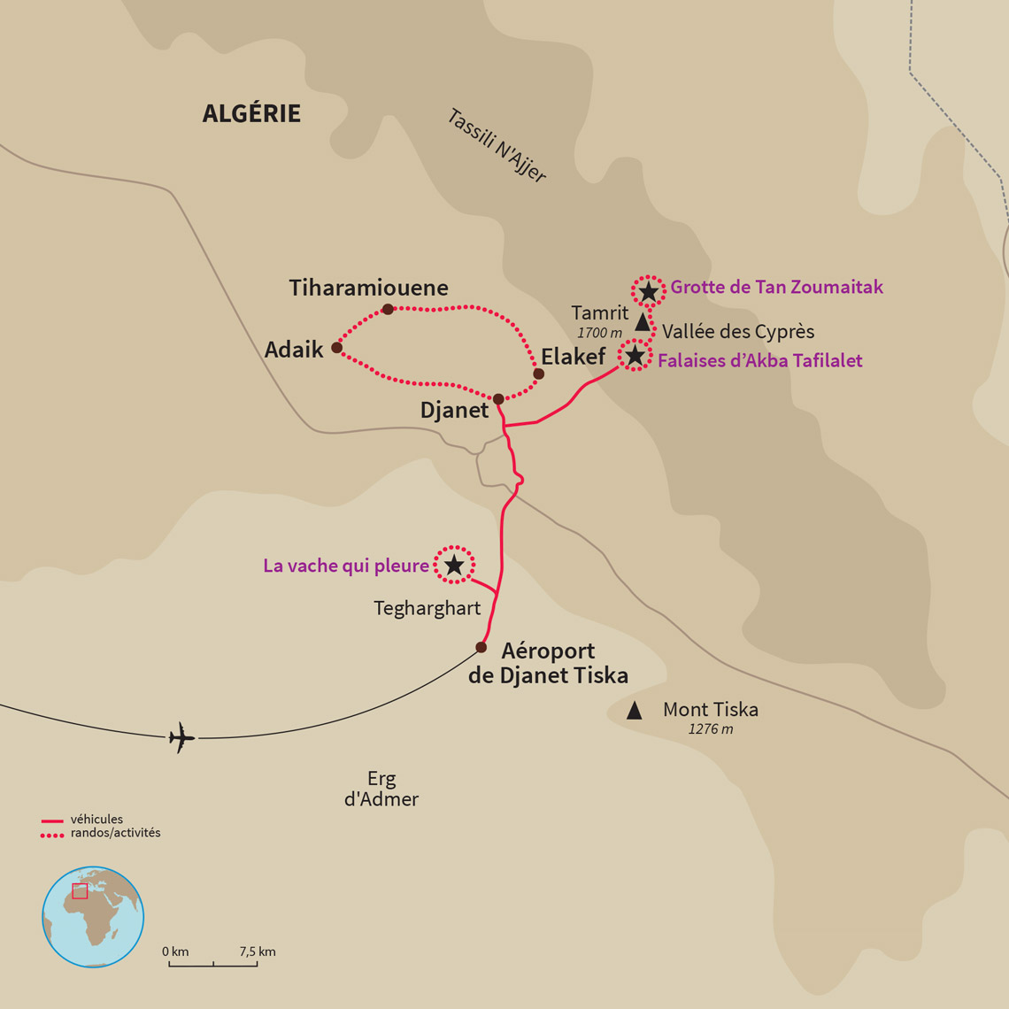 Carte Algérie : Absolut' désert