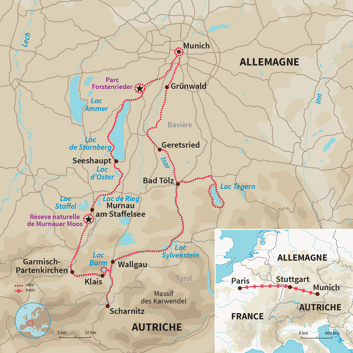 Carte Allemagne : En Bavière, la romance à vélo