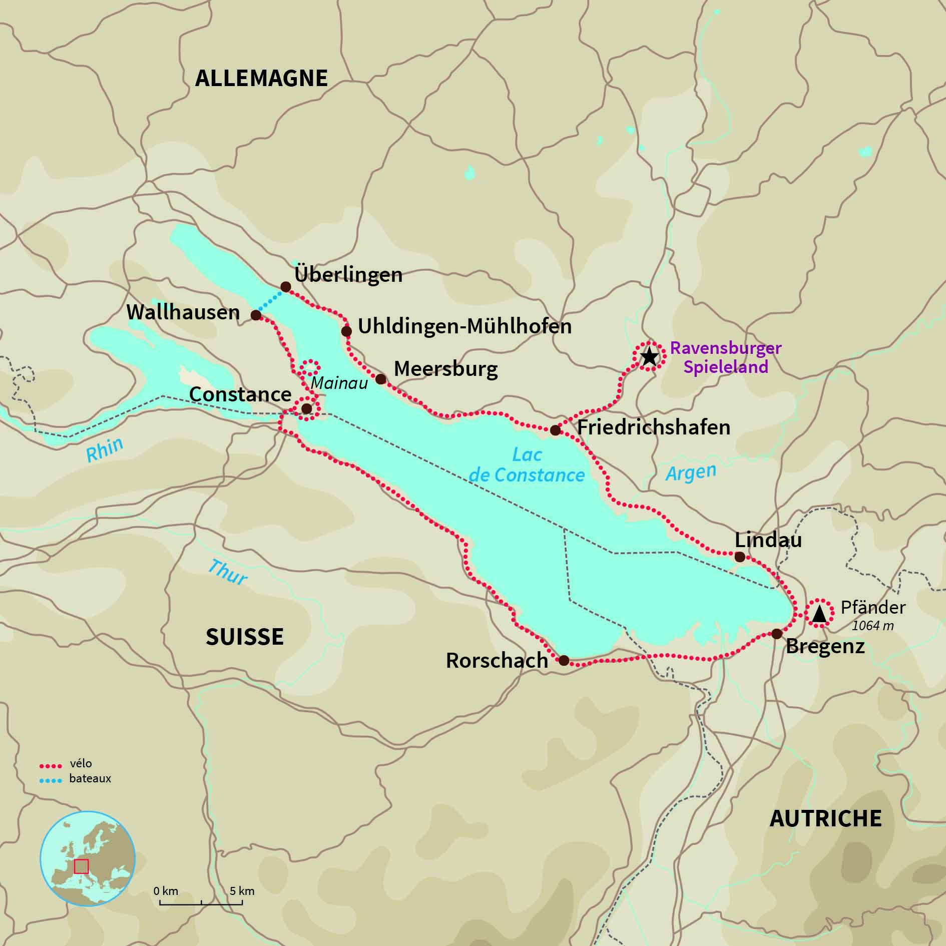 Carte Allemagne : Le lac de Constance en famille